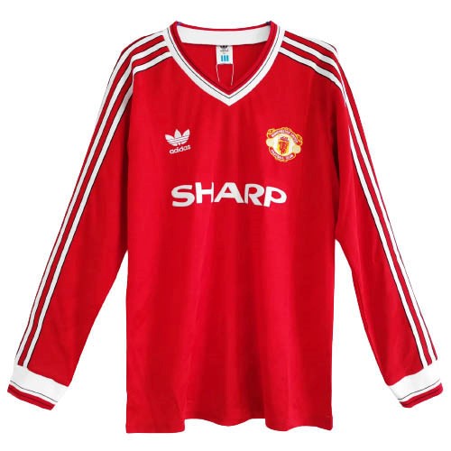 Camiseta Manchester United Primera Equipo ML Retro 1986 Rojo